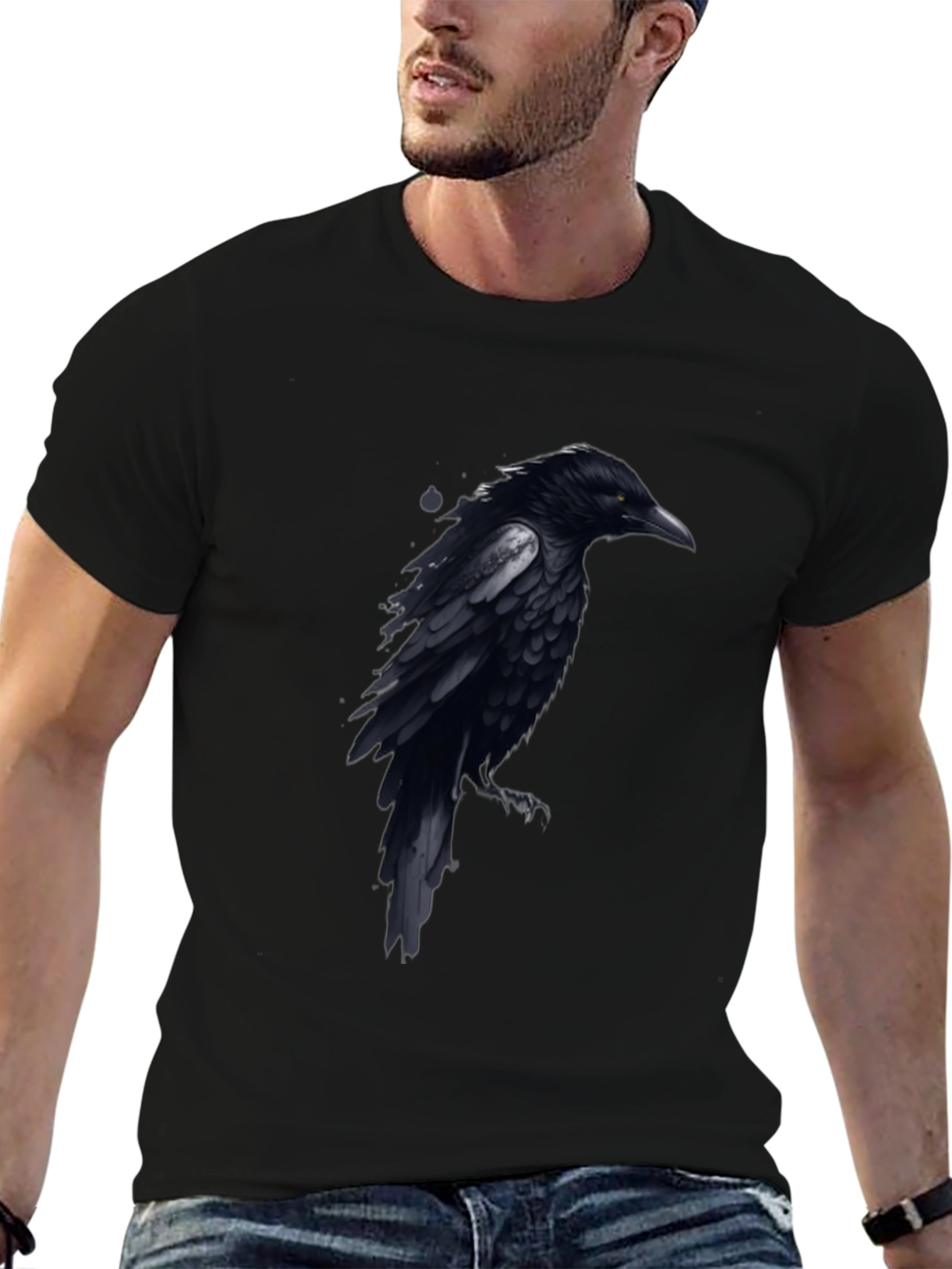 Raven Graphic Black T-Shirt