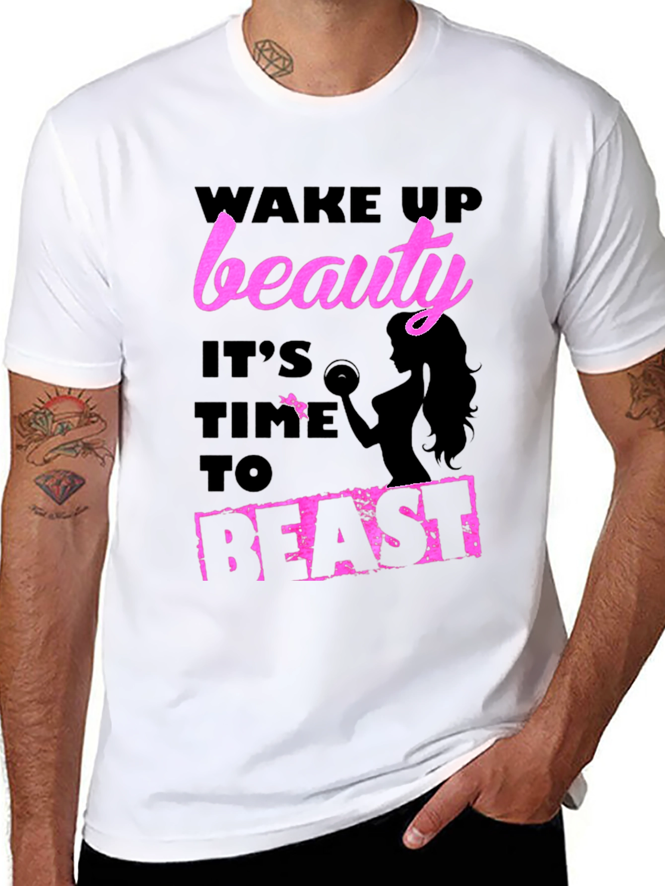 Wake Up Beauty Beast T-Shirt - Fitness Apparel