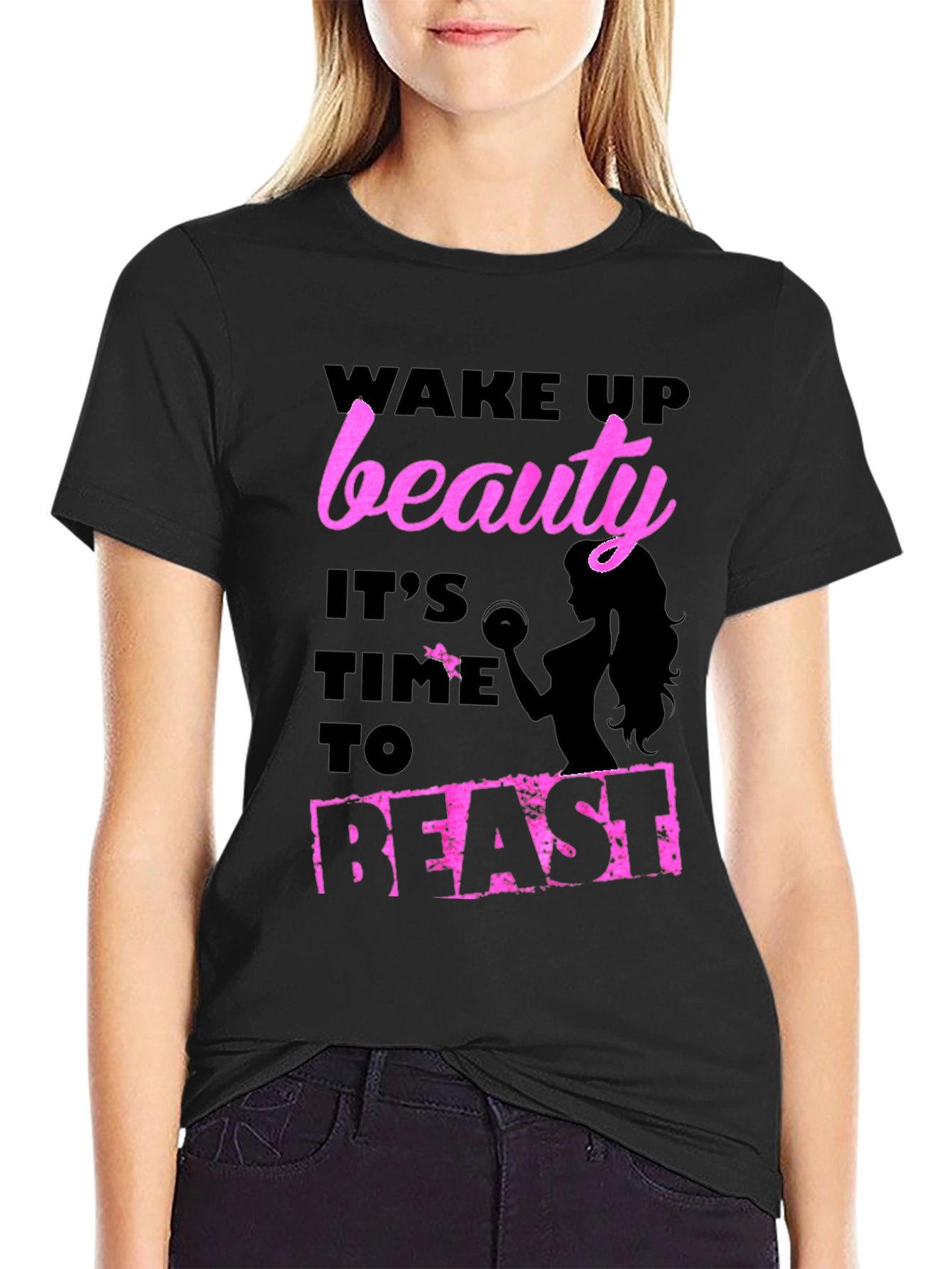 Wake Up Beauty Beast T-Shirt - Fitness Apparel