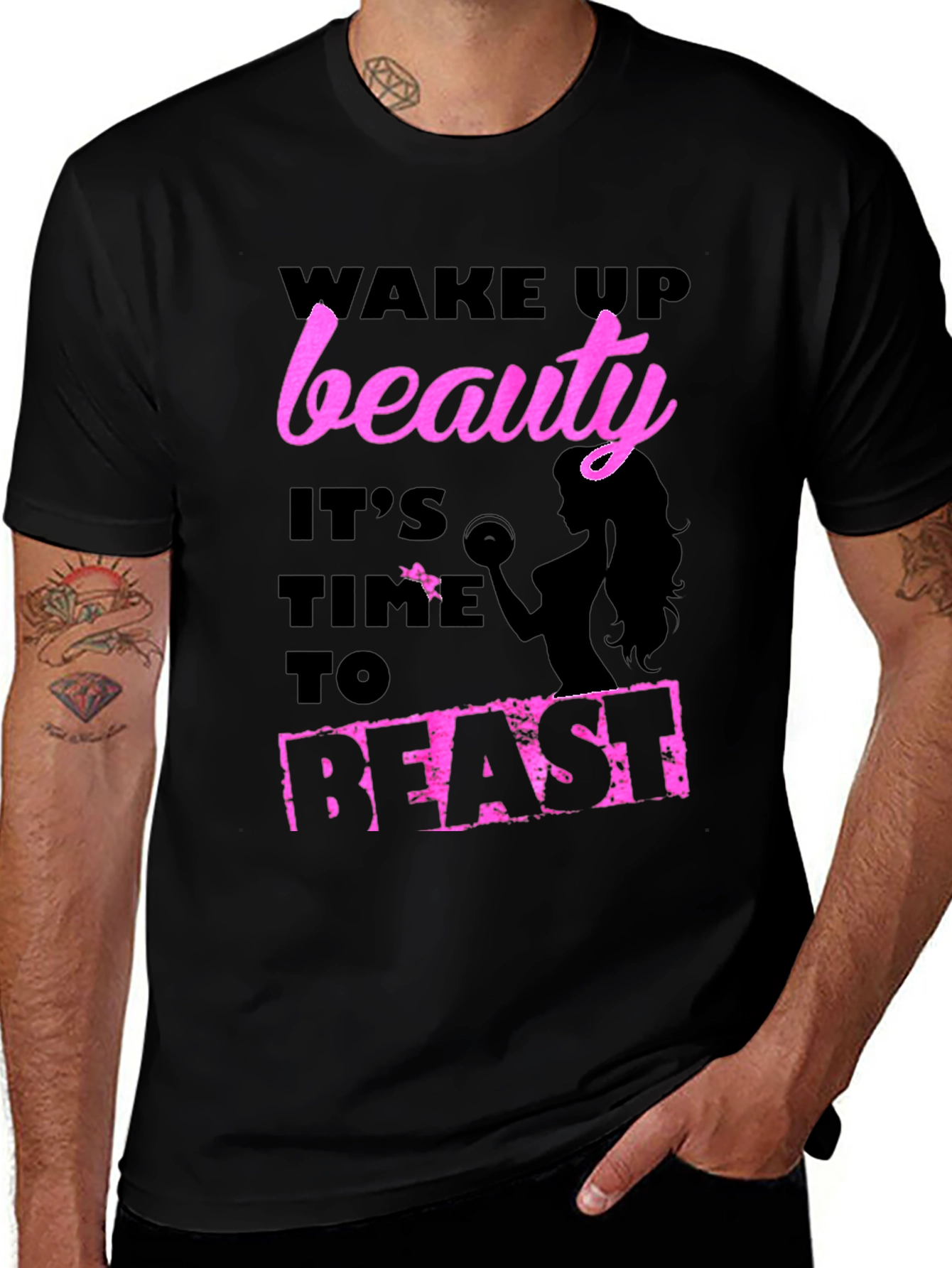 Wake Up Beauty Beast T-Shirt - Fitness Apparel