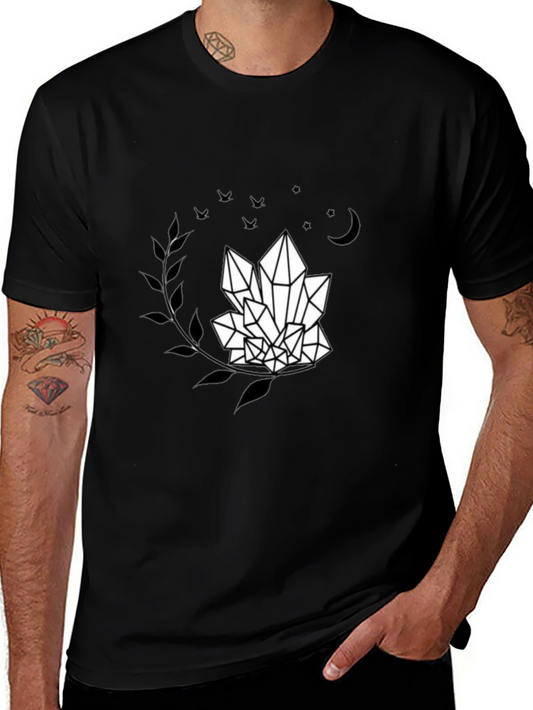 Crystal Graphic Tee - Black T-Shirt with Mystic Design