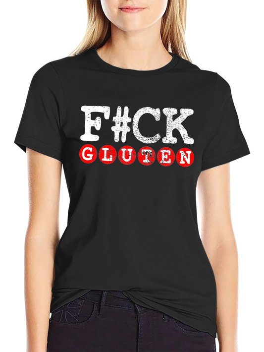 F#ck Gluten Black Graphic T-Shirt