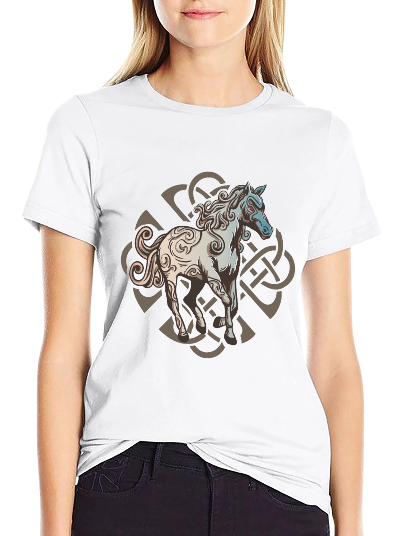 Celtic Knot Horse Graphic Tee - Black