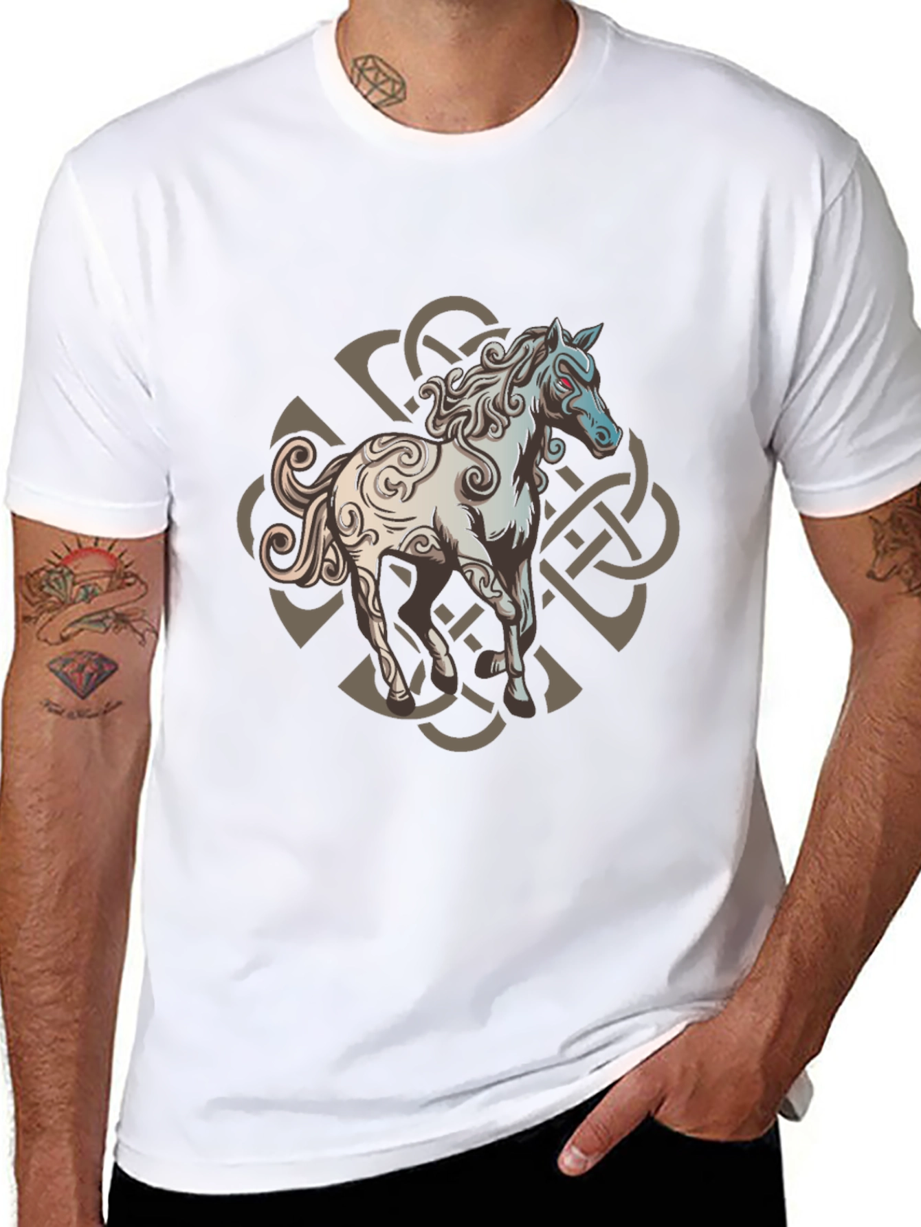 Celtic Knot Horse Graphic Tee - Black