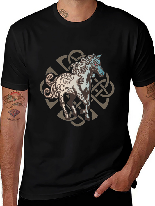 Celtic Knot Horse Graphic Tee - Black