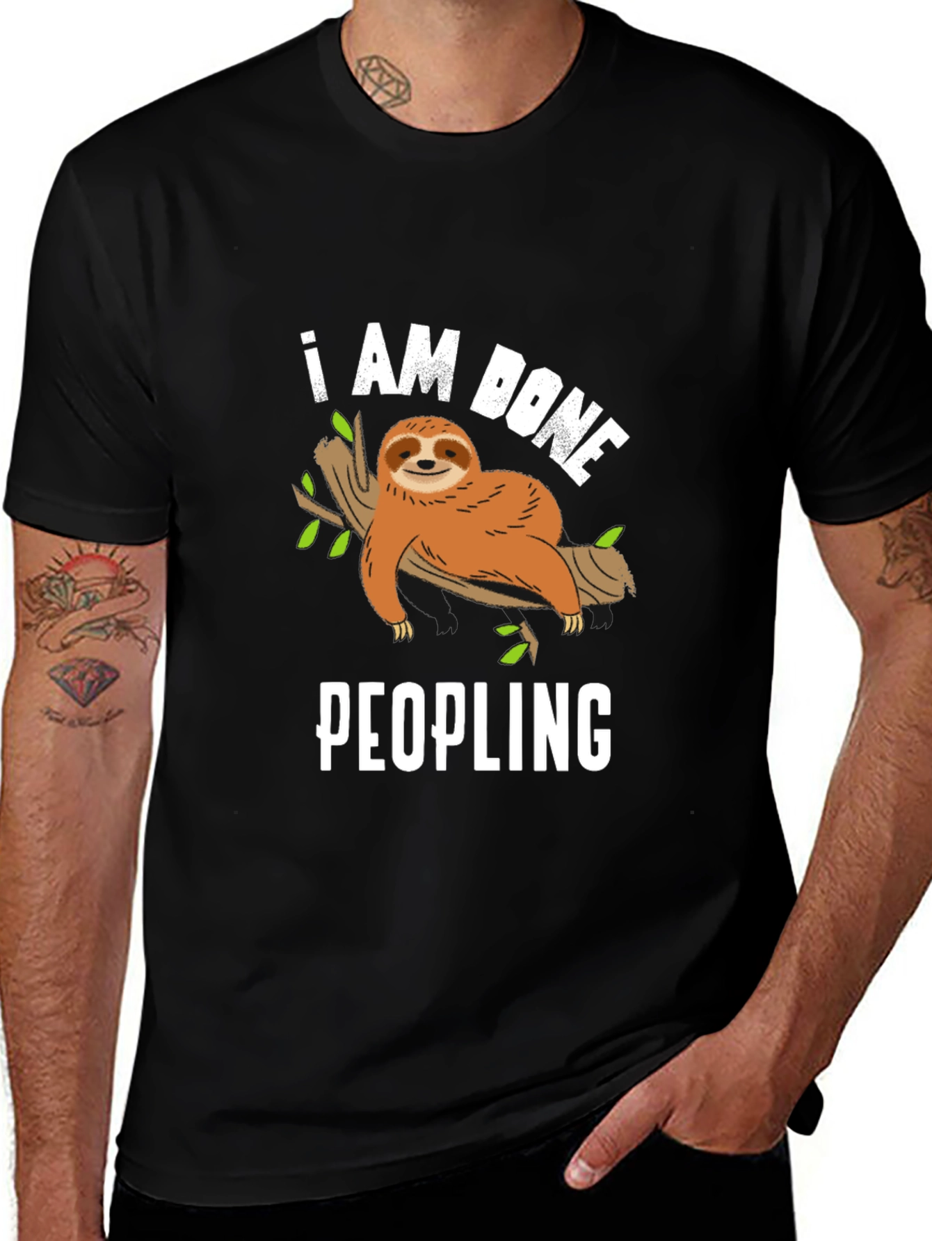 I Am Done Peopling Sloth Graphic Tee