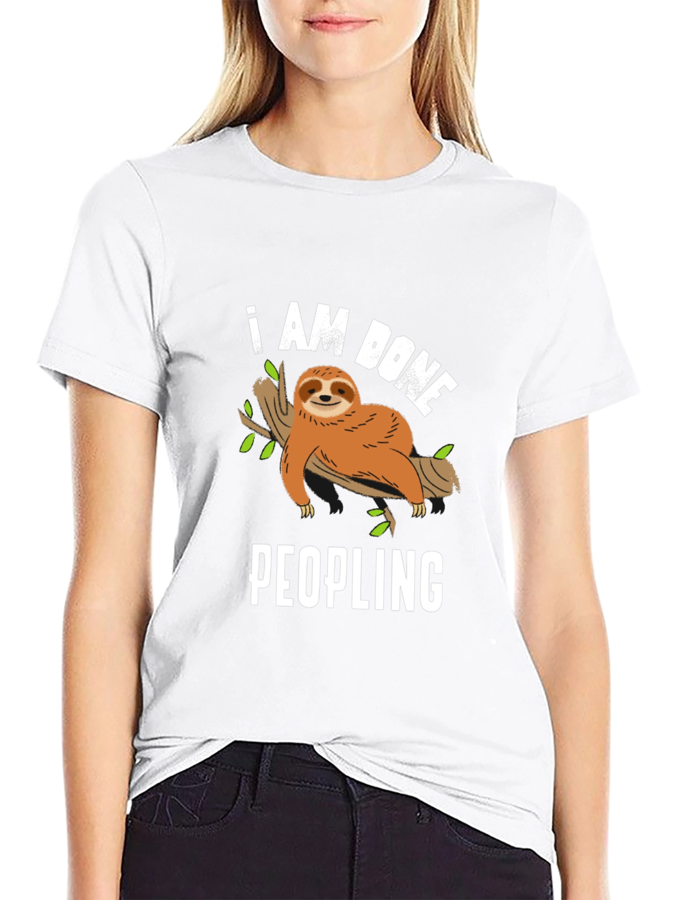 I Am Done Peopling Sloth Graphic Tee
