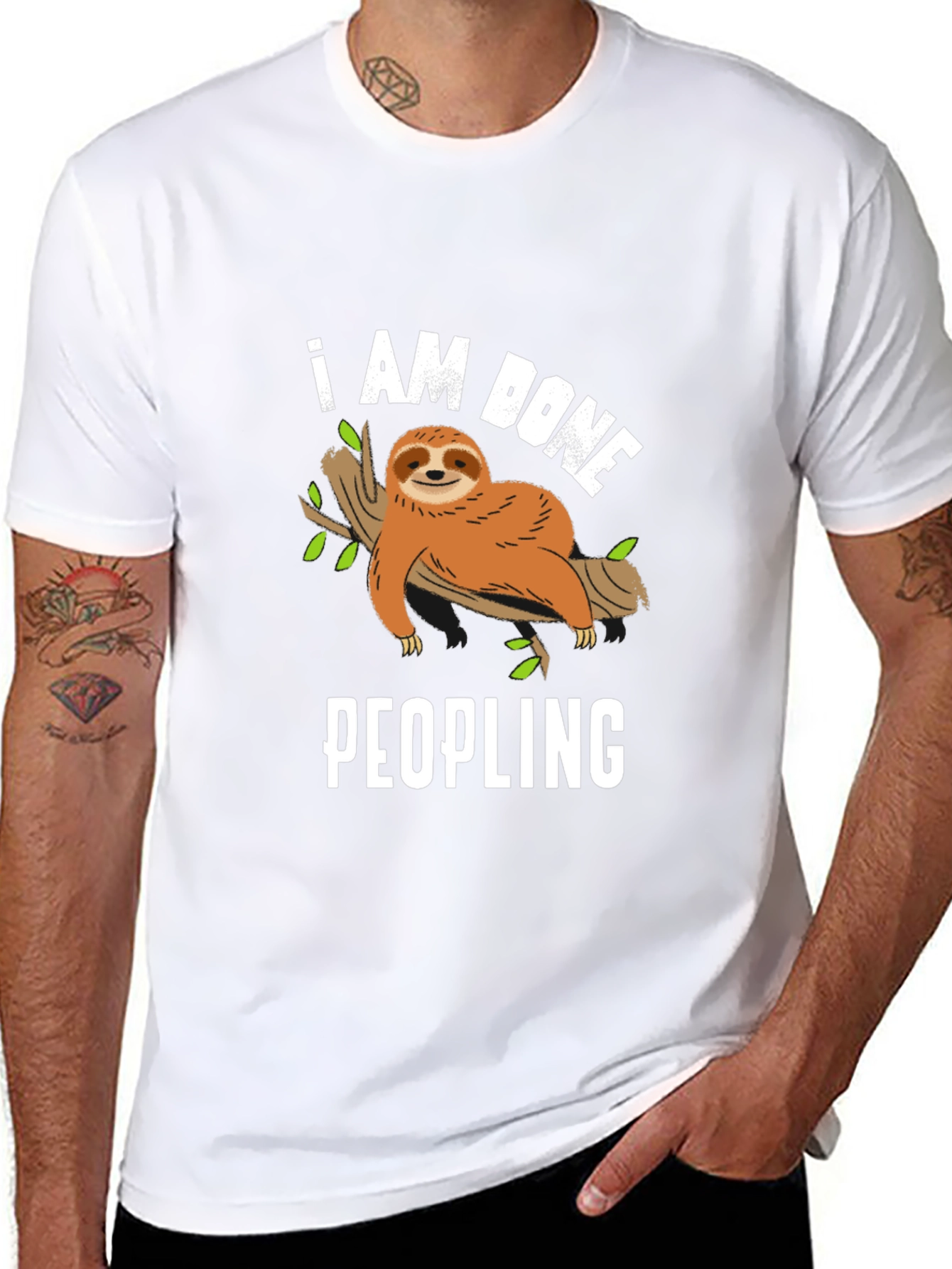 I Am Done Peopling Sloth Graphic Tee