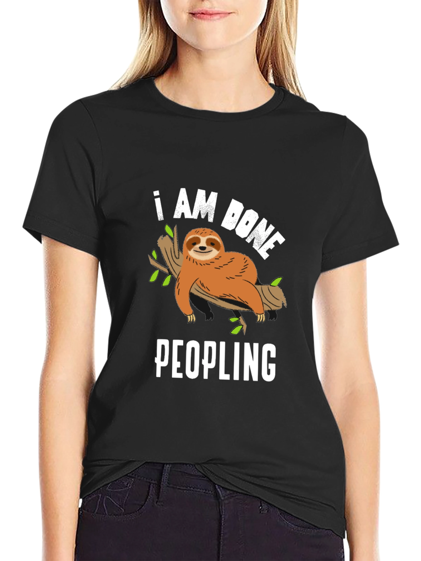 I Am Done Peopling Sloth Graphic Tee