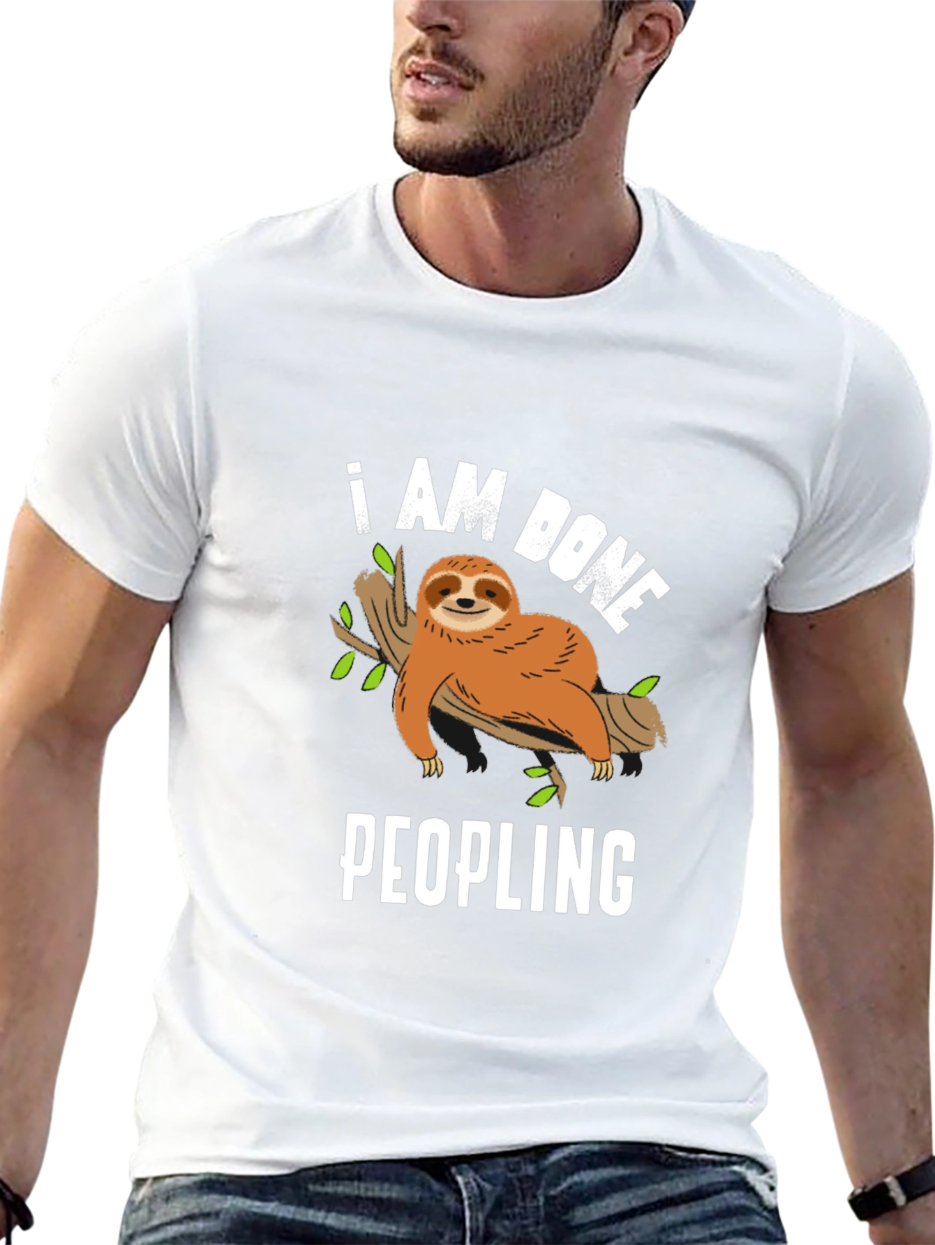 I Am Done Peopling Sloth Graphic Tee