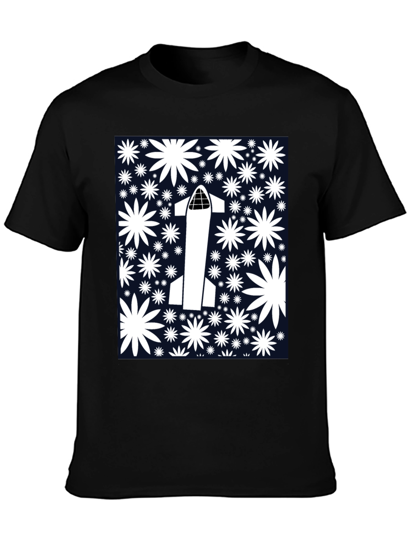 Starship Launch T-Shirt - Floral Space Design