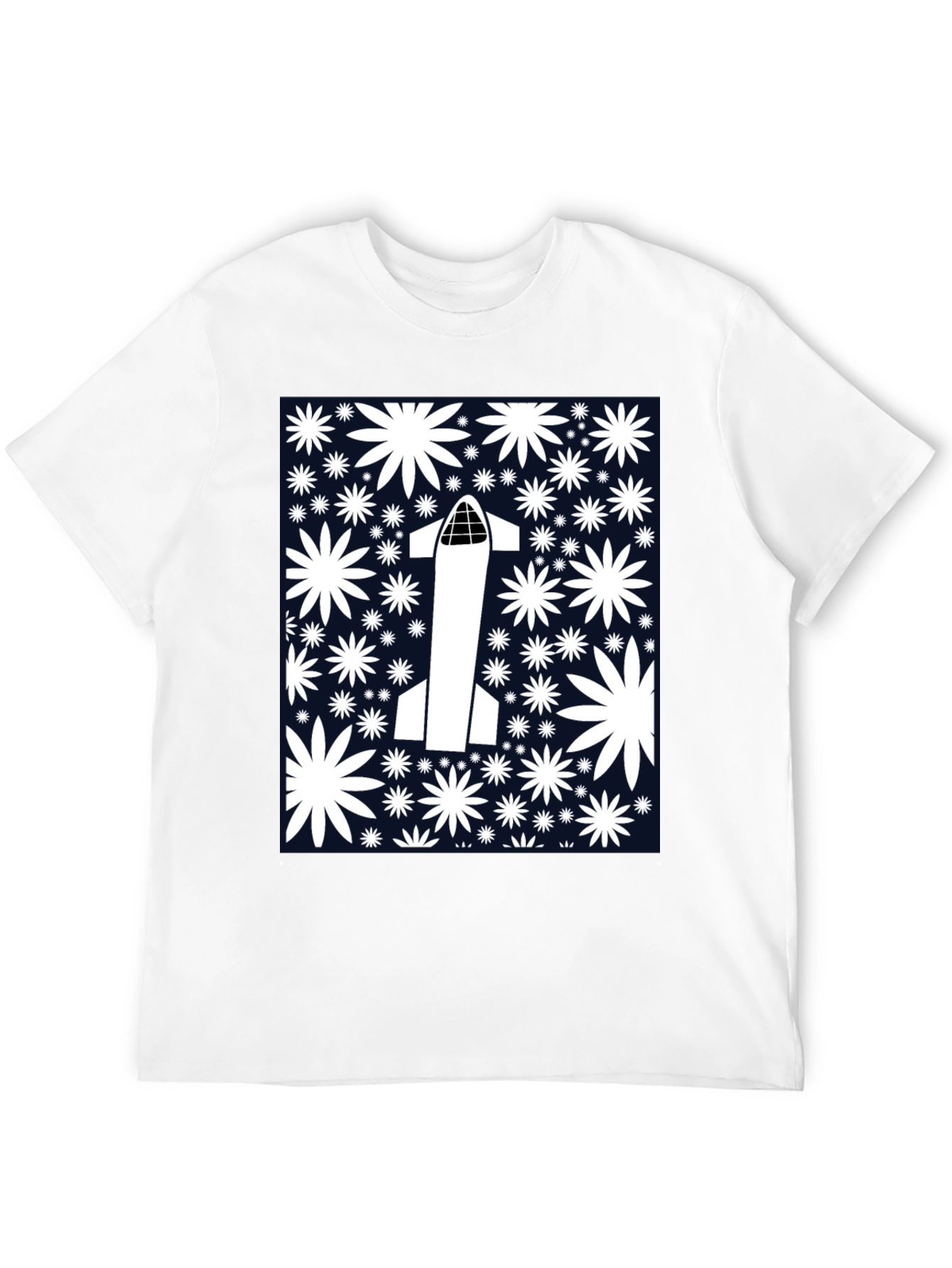 Starship Launch T-Shirt - Floral Space Design