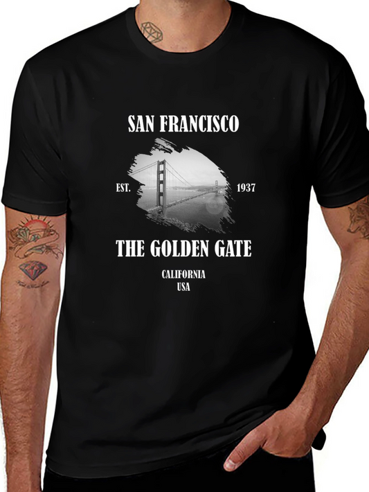 San Francisco Golden Gate Bridge Black T-Shirt