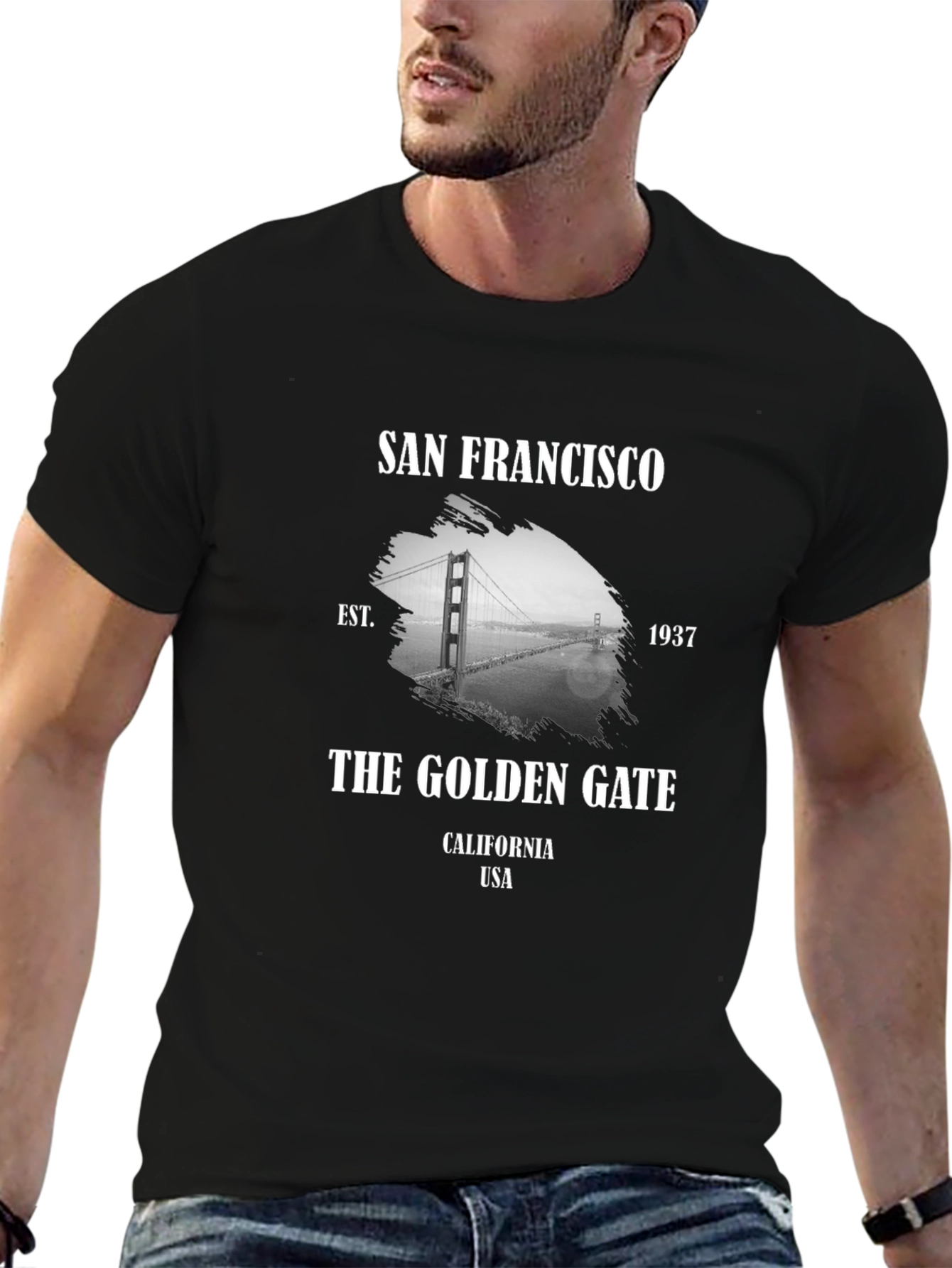 San Francisco Golden Gate Bridge Black T-Shirt