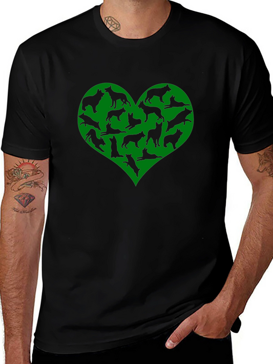 Dog Lover Heart T-Shirt - Black