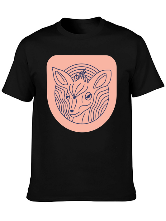 Deer Line Art Graphic Tee - Modern Unisex T-Shirt