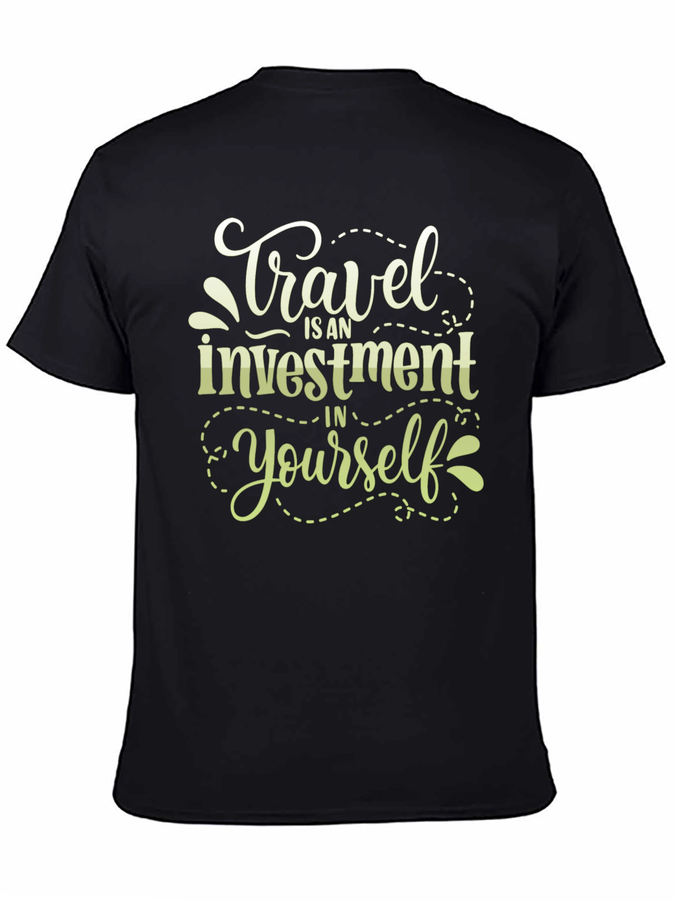 Travel Investment T-Shirt - Black Crew Neck Tee