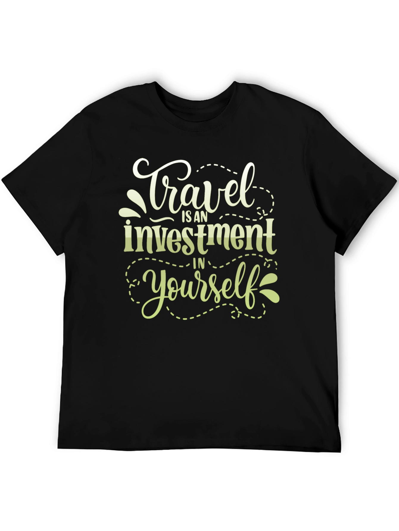 Travel Investment T-Shirt - Black Crew Neck Tee