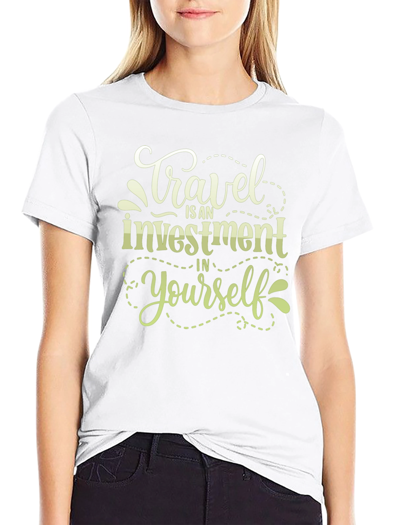 Travel Investment T-Shirt - Black Crew Neck Tee