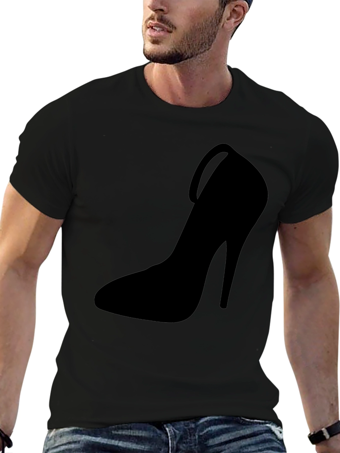 Stiletto Heel Graphic Tee - Bold Black Fashion T-Shirt