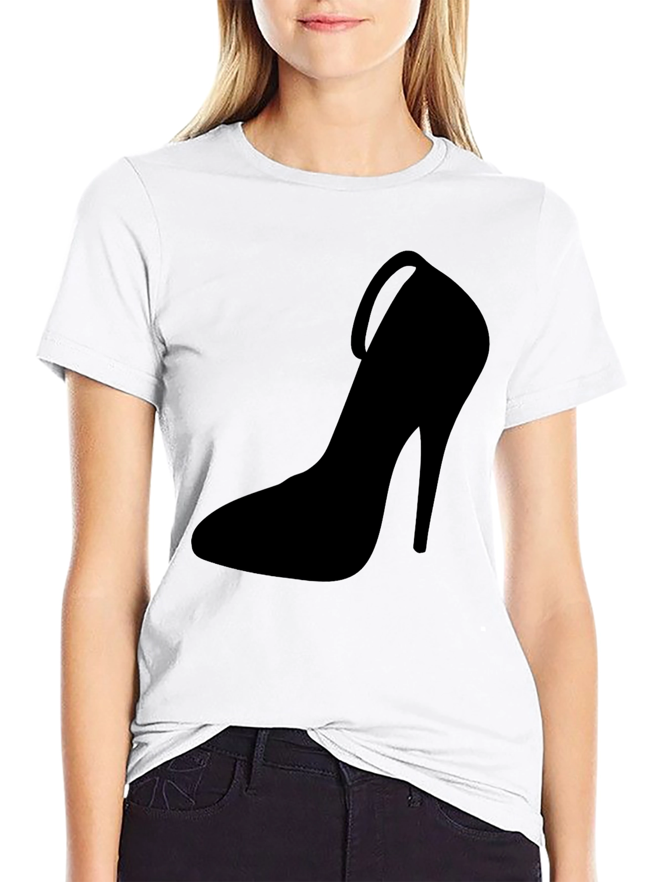 Stiletto Heel Graphic Tee - Bold Black Fashion T-Shirt
