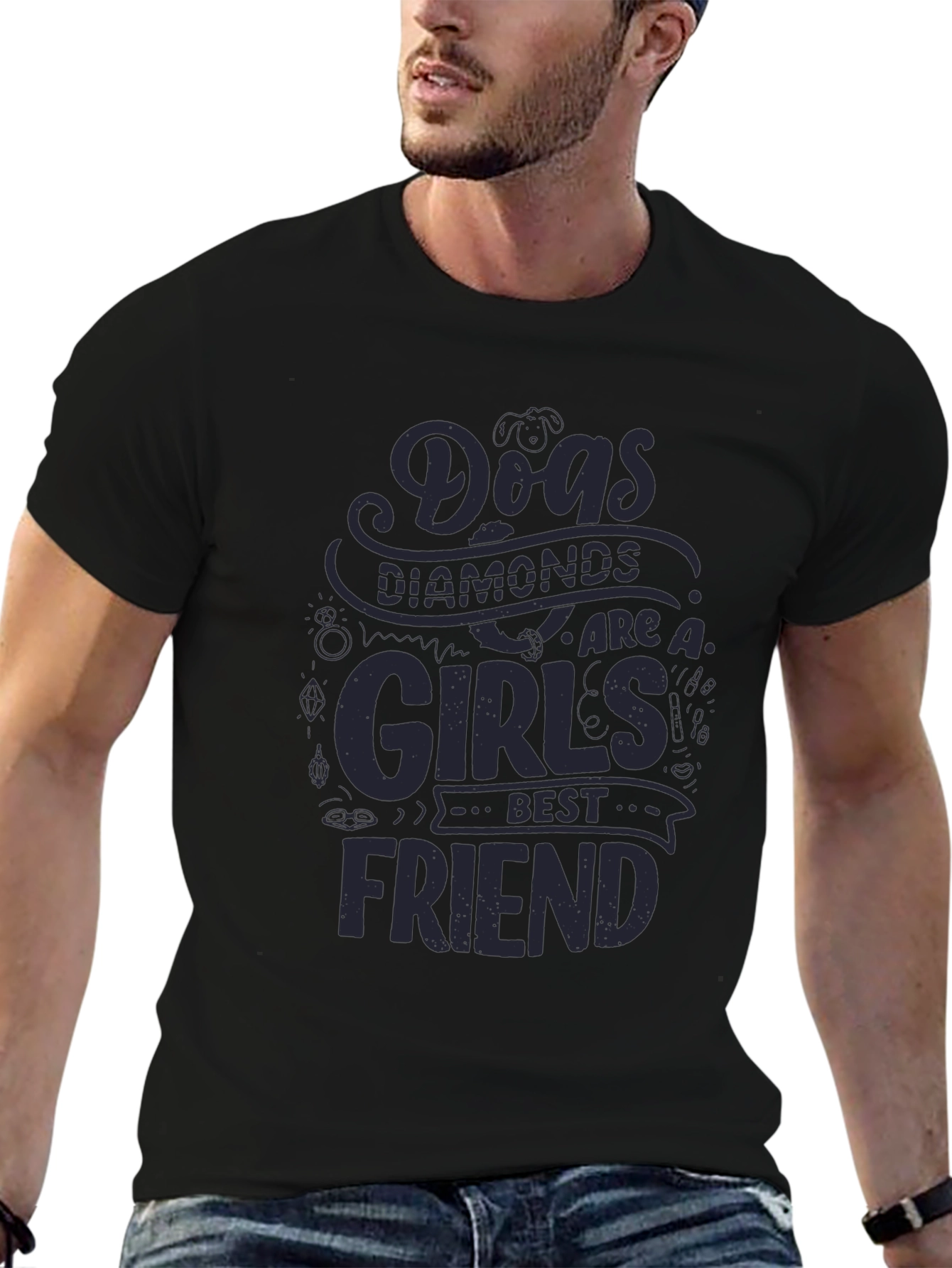 Dogs Diamonds Girls Best Friend Graphic Tee