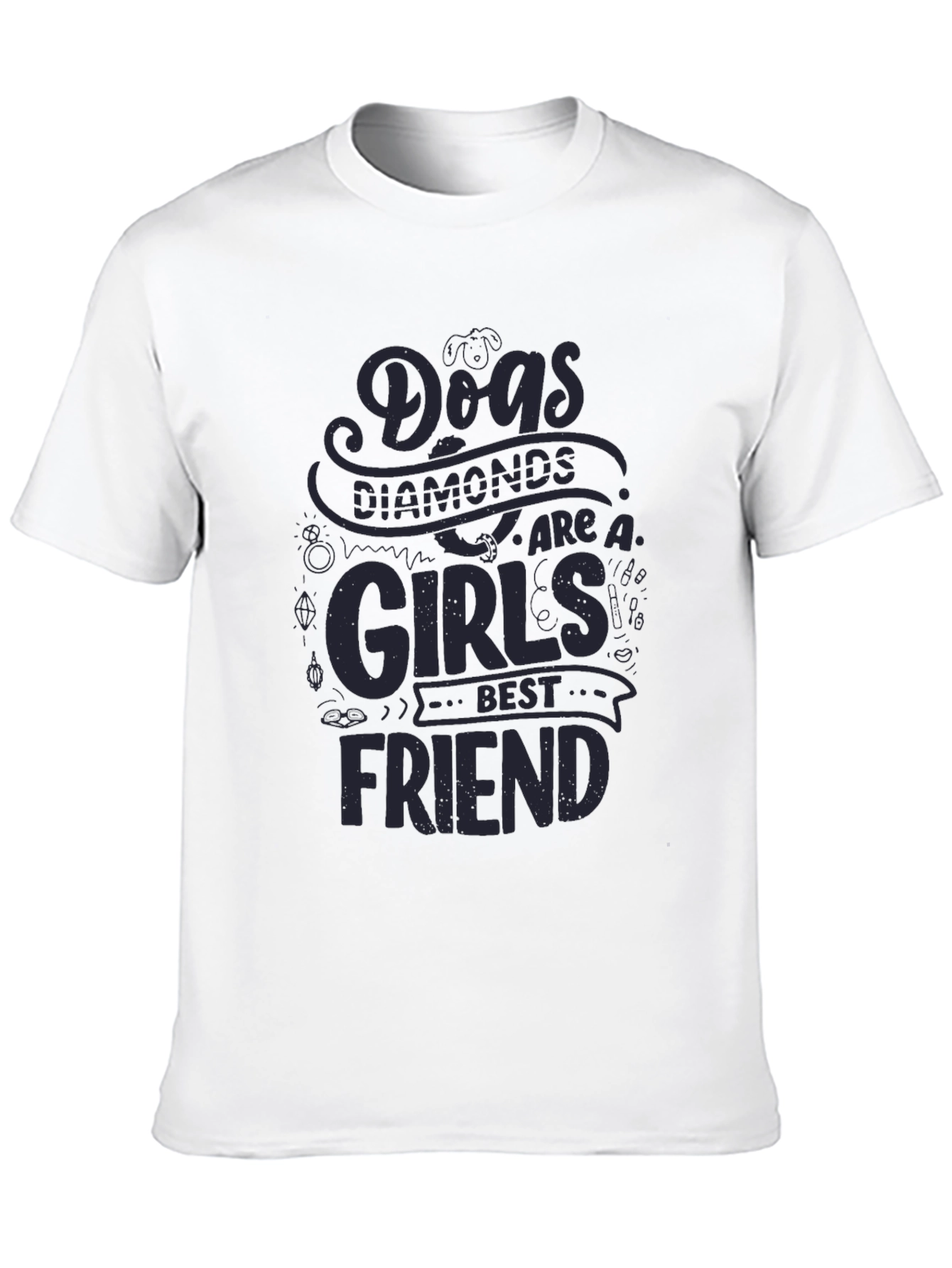 Dogs Diamonds Girls Best Friend Graphic Tee