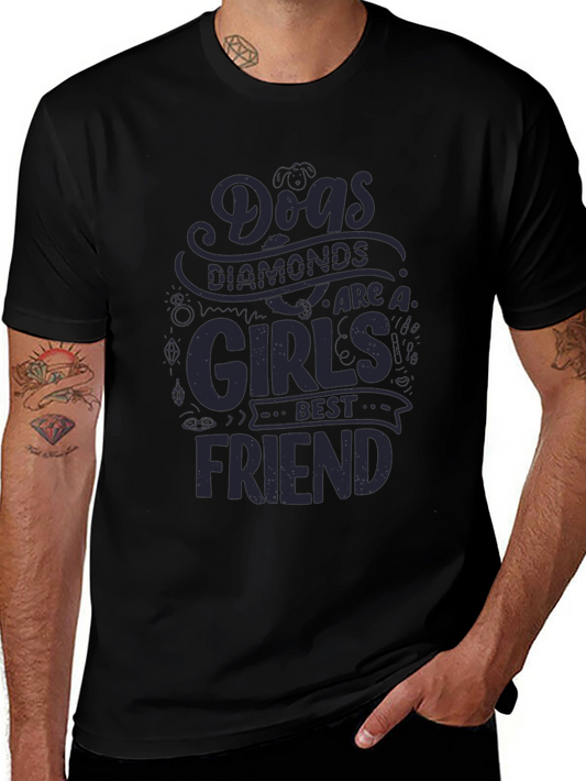 Dogs Diamonds Girls Best Friend Graphic Tee