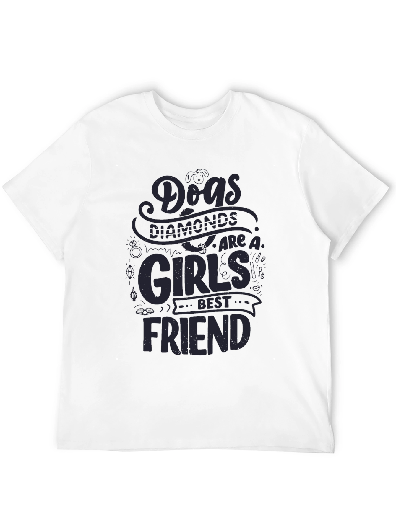Dogs Diamonds Girls Best Friend Graphic Tee