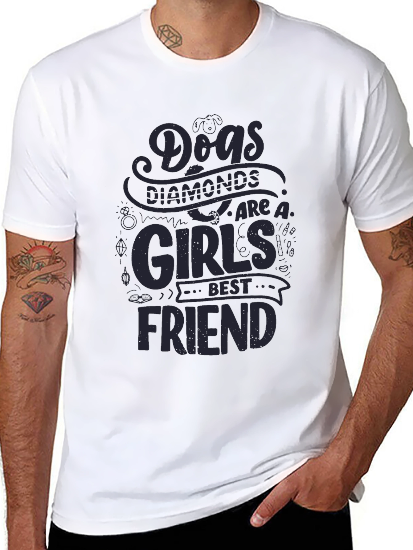 Dogs Diamonds Girls Best Friend Graphic Tee
