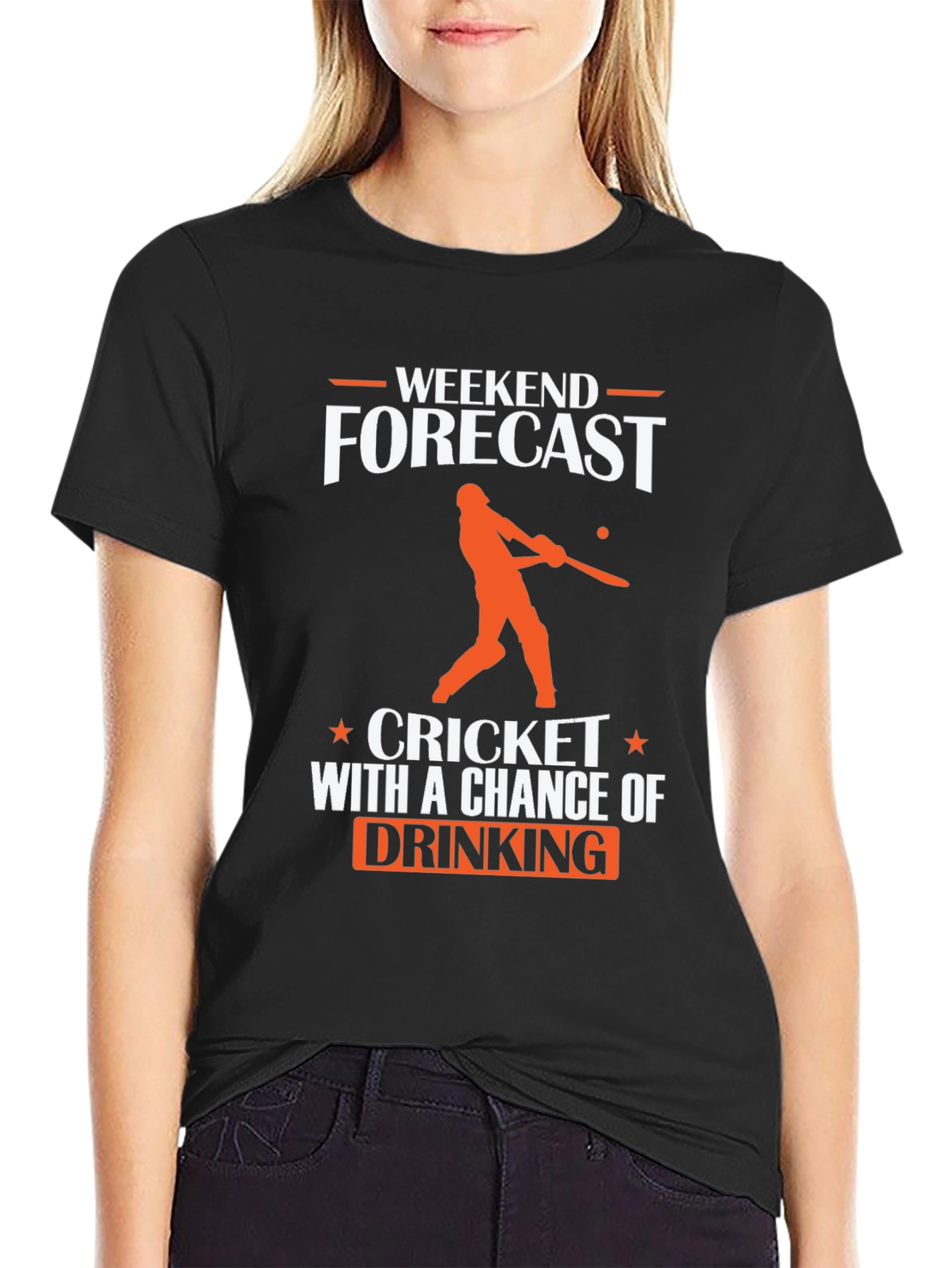 Weekend Forecast Cricket & Drinking T-Shirt