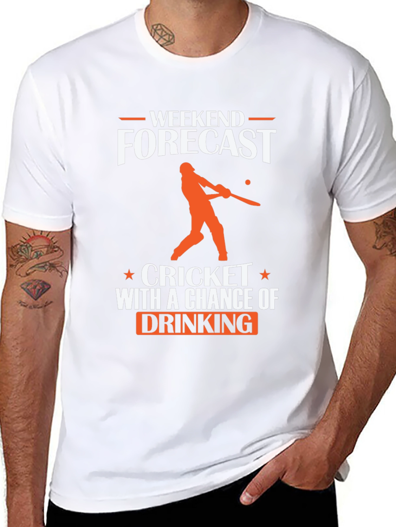 Weekend Forecast Cricket & Drinking T-Shirt