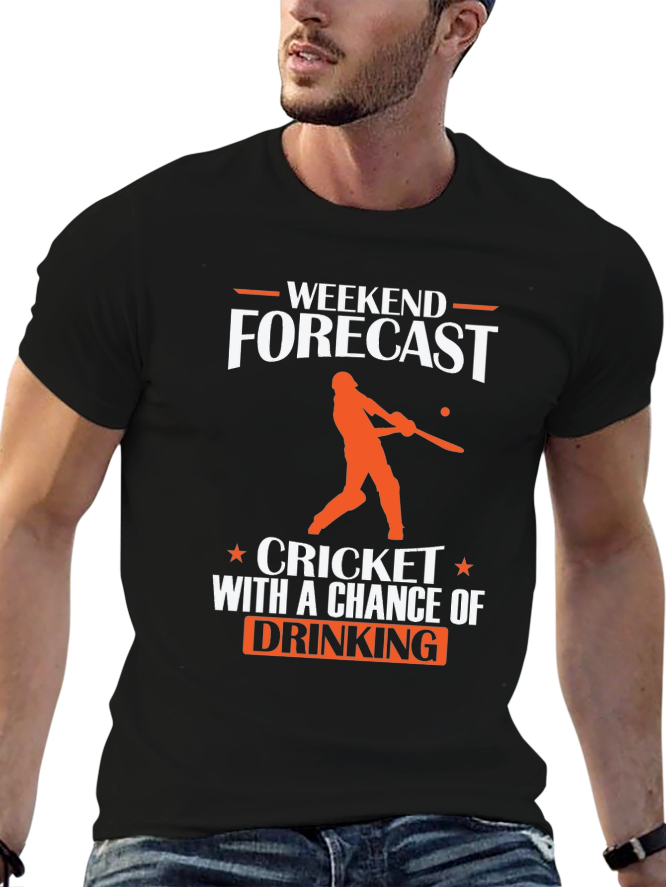 Weekend Forecast Cricket & Drinking T-Shirt