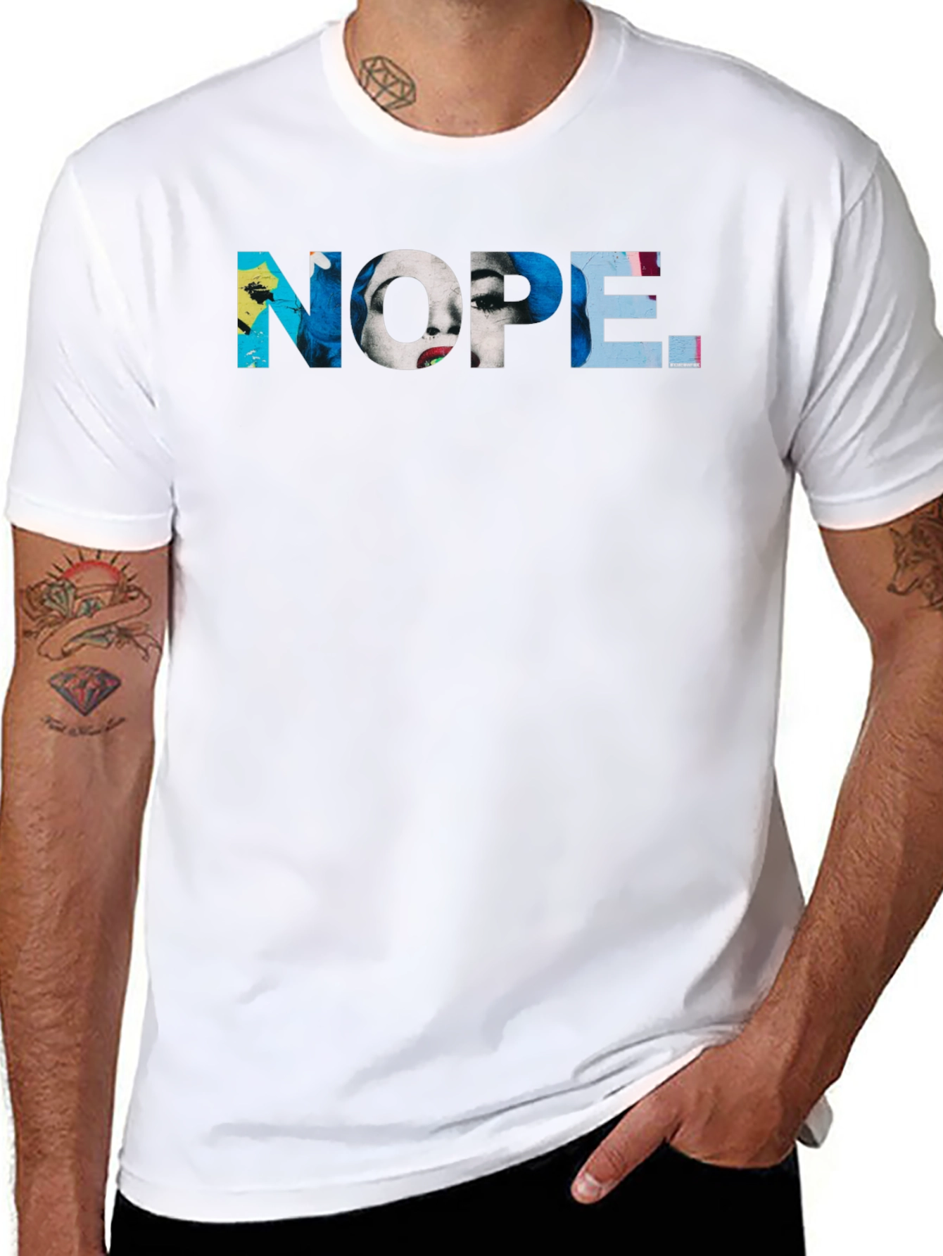 Nope T-Shirt - Graphic Print Novelty Tee