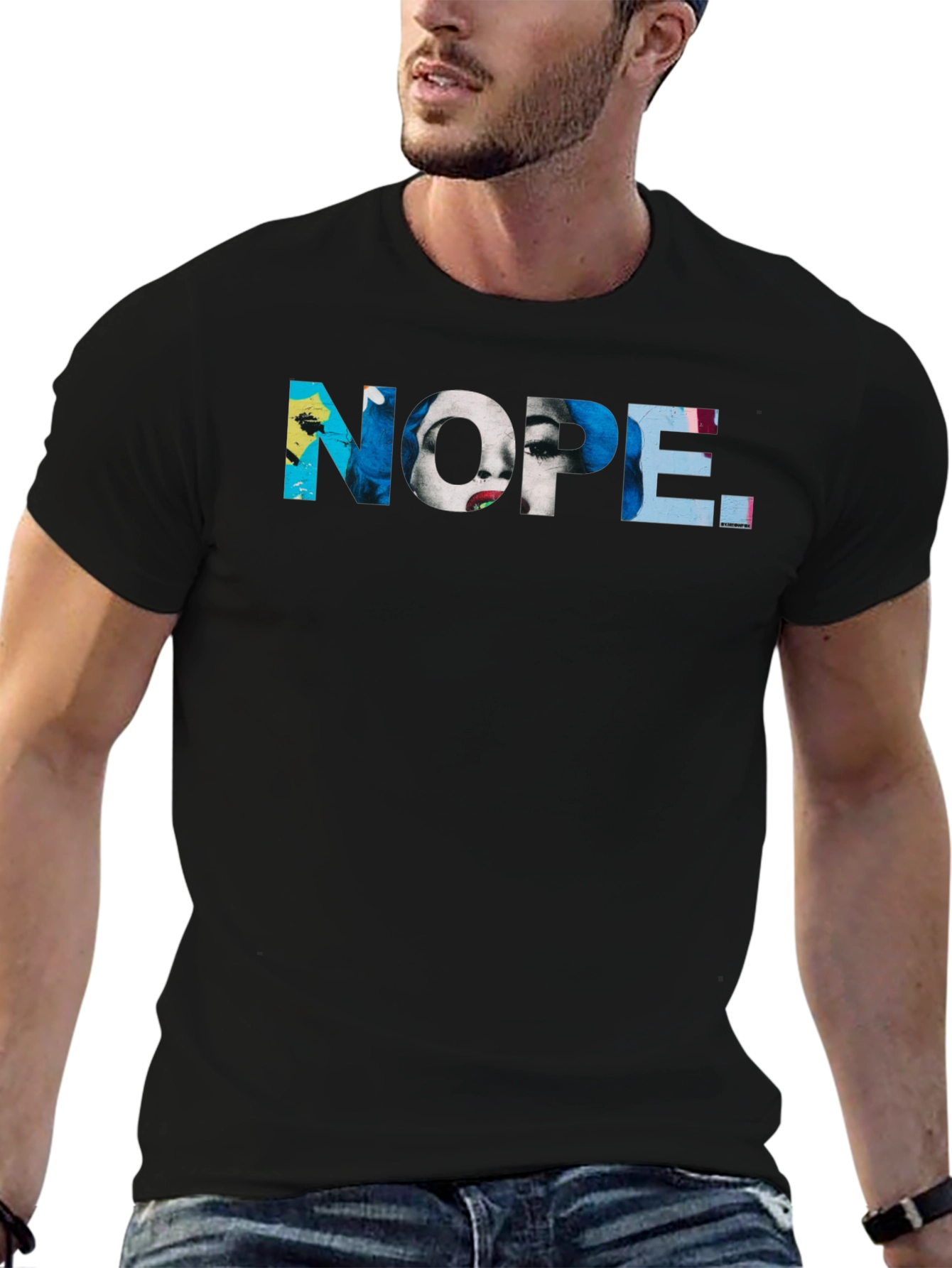 Nope T-Shirt - Graphic Print Novelty Tee