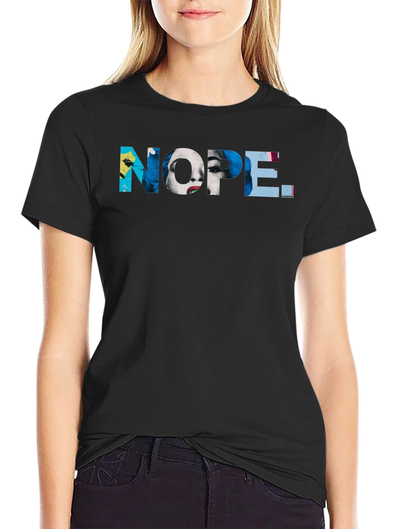 Nope T-Shirt - Graphic Print Novelty Tee