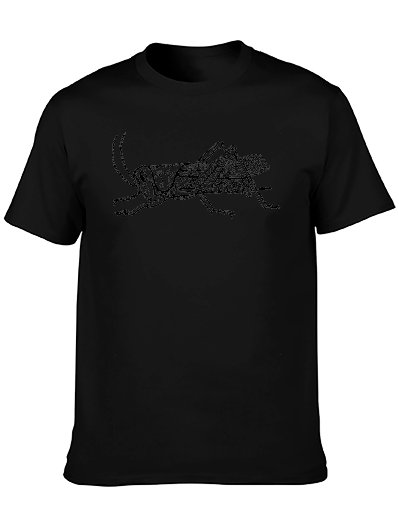 Grasshopper Graphic Tee - Black Cotton T-Shirt