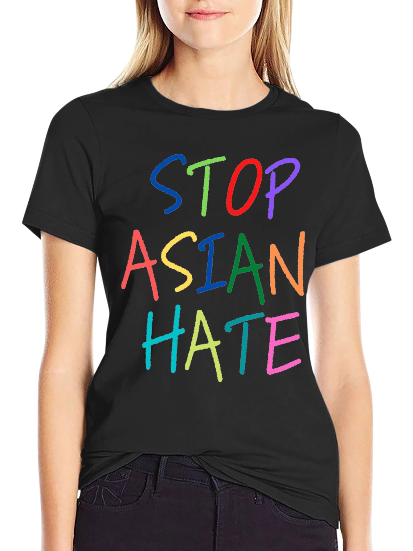 Stop Asian Hate Black T-Shirt