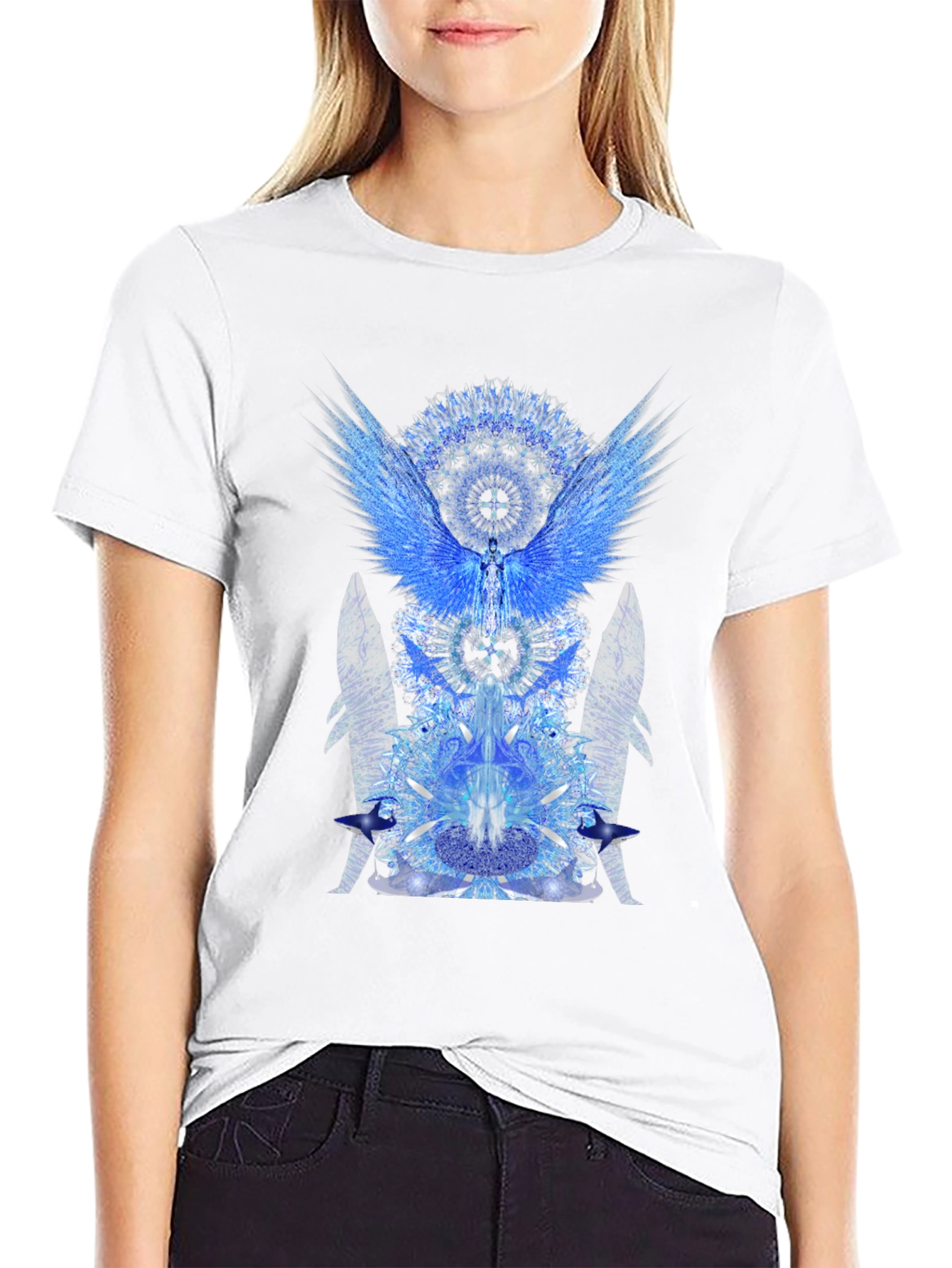 Celestial Wings Graphic Tee - Black