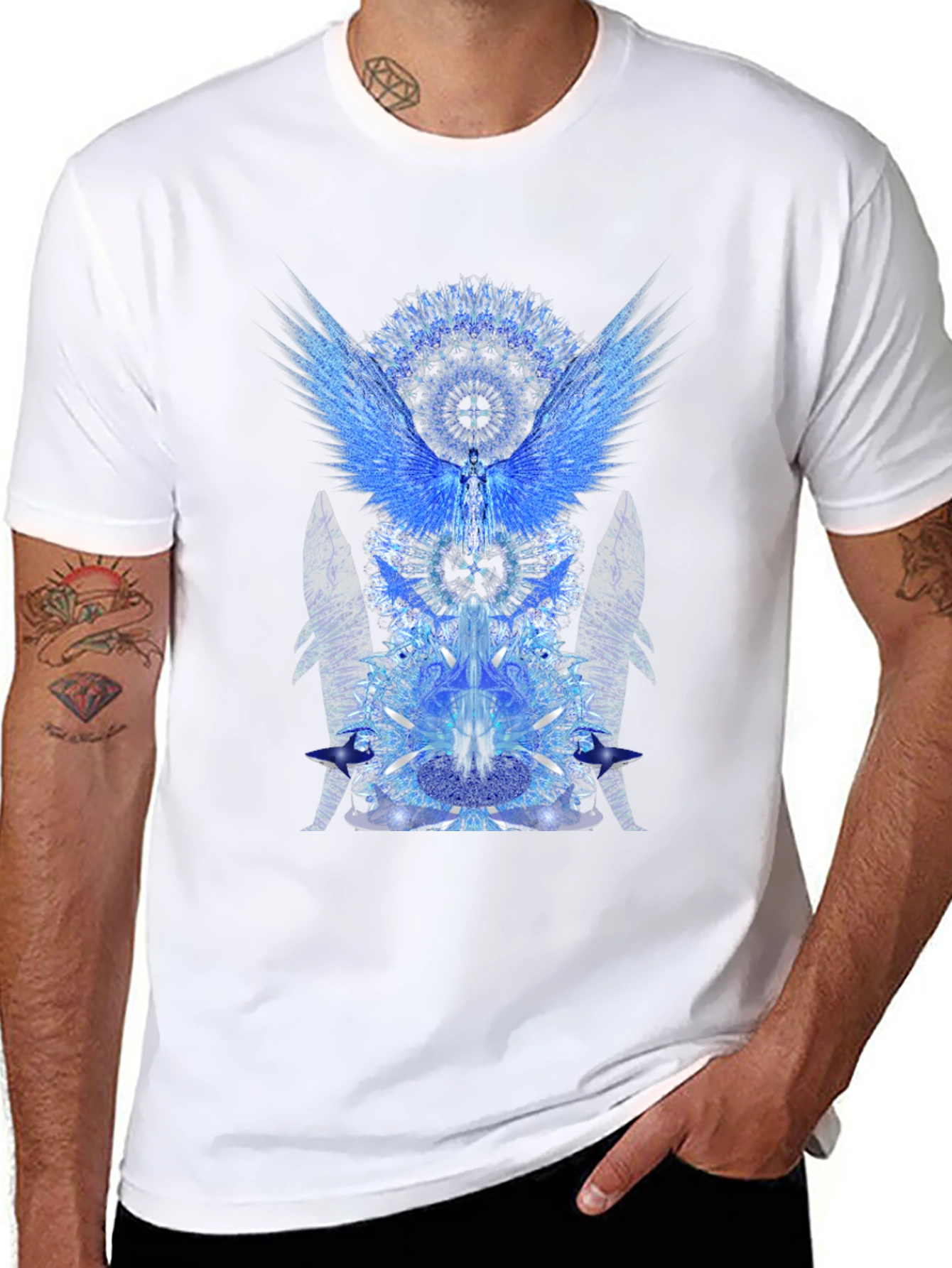 Celestial Wings Graphic Tee - Black