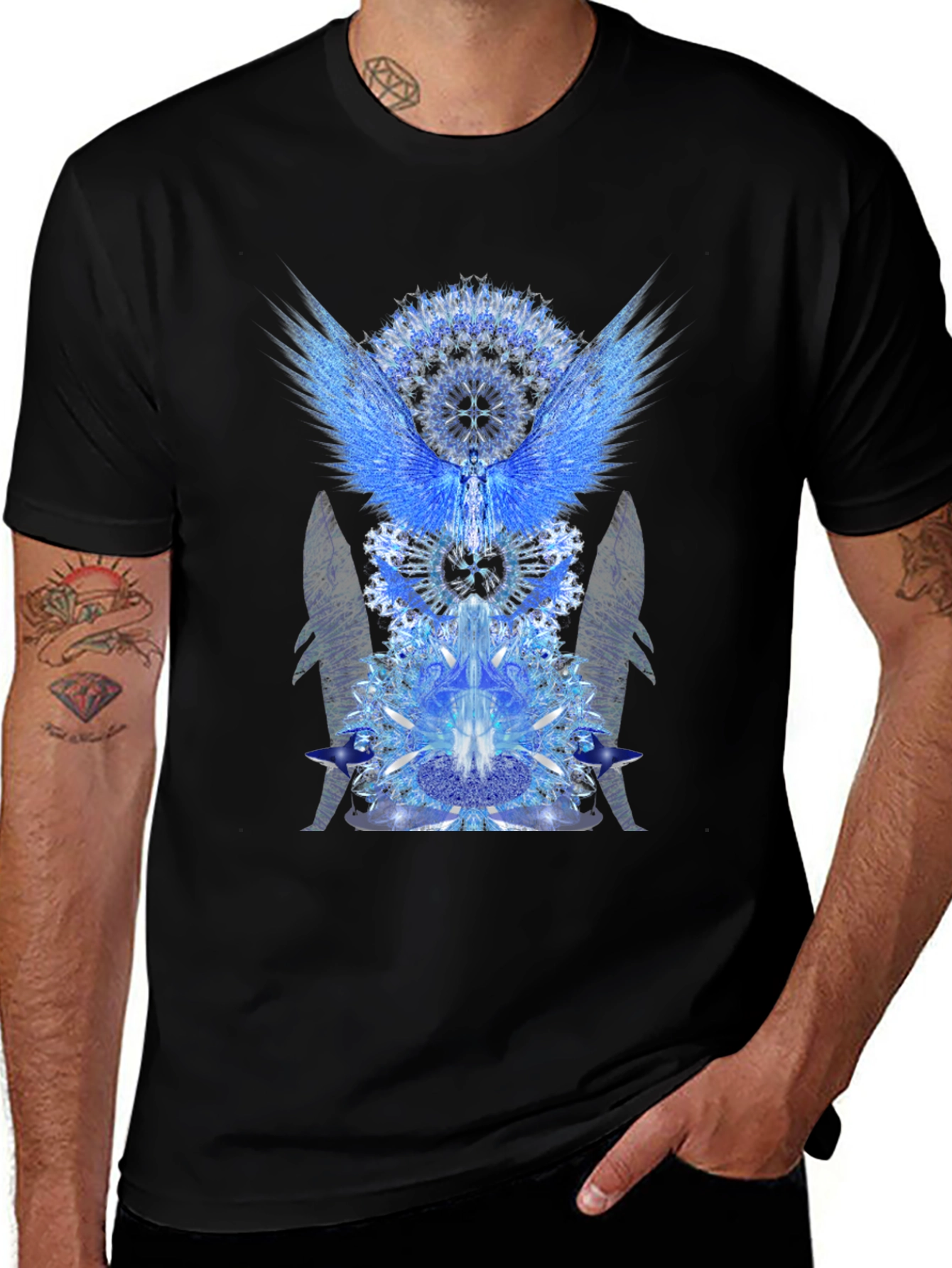 Celestial Wings Graphic Tee - Black