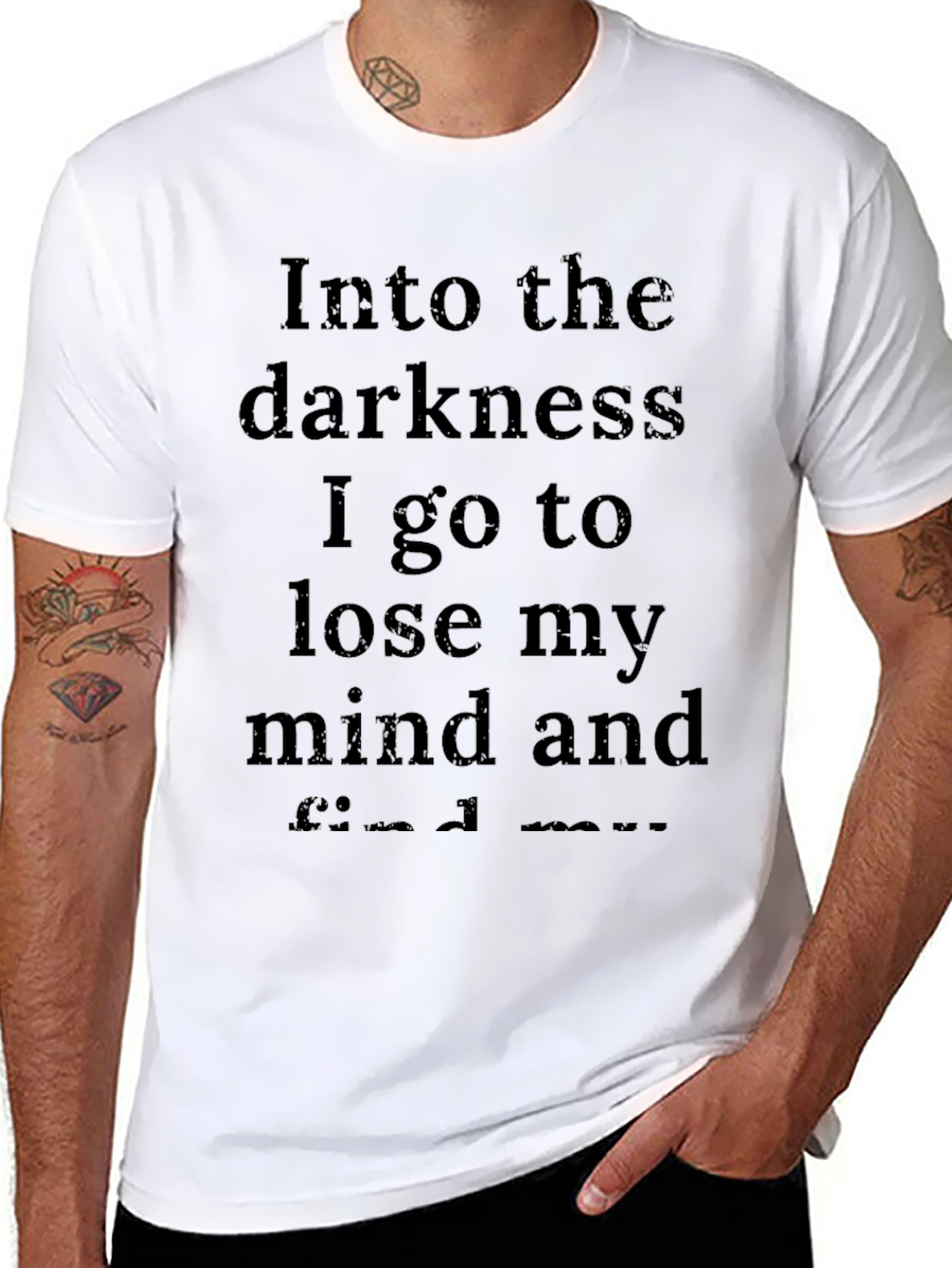 Darkness Mind Find Mens Black T-Shirt