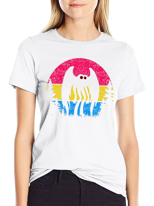 Mothman Pansexual Pride T-Shirt - Cryptid Sunset Tee