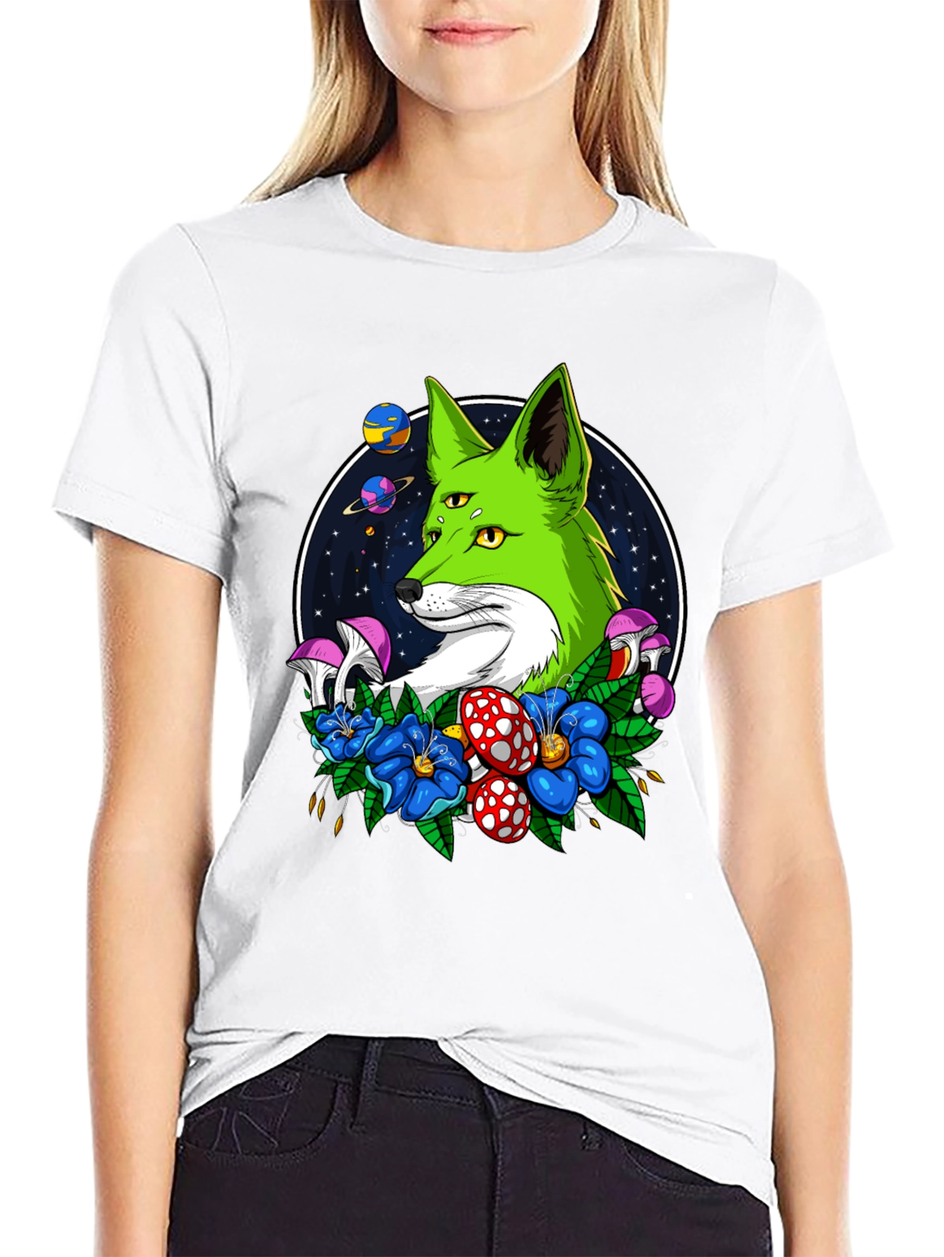 Psychedelic Fox T-Shirt - 3-Eyed Design