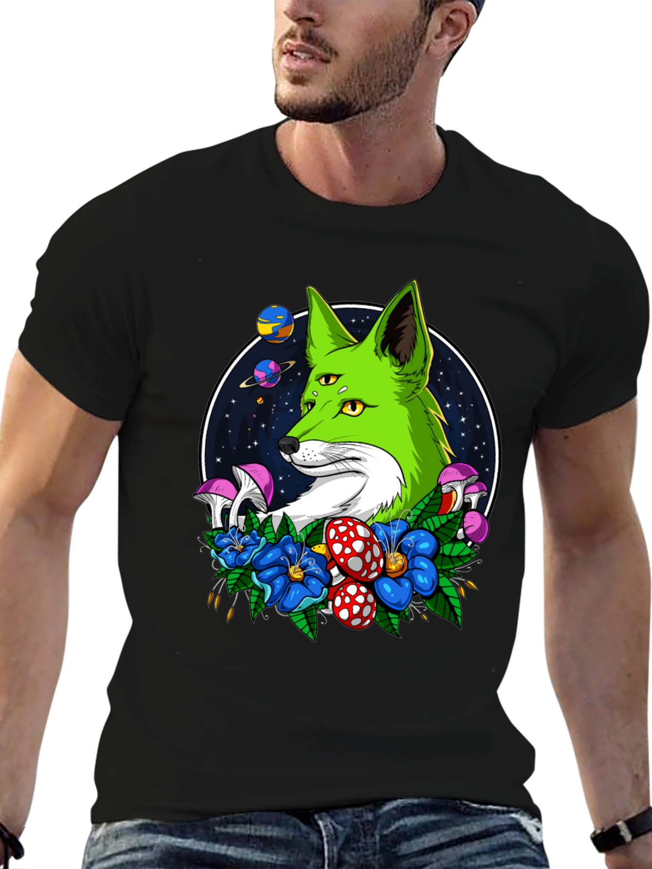 Psychedelic Fox T-Shirt - 3-Eyed Design