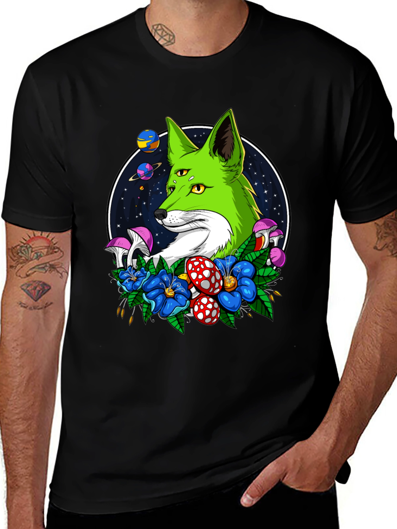 Psychedelic Fox T-Shirt - 3-Eyed Design