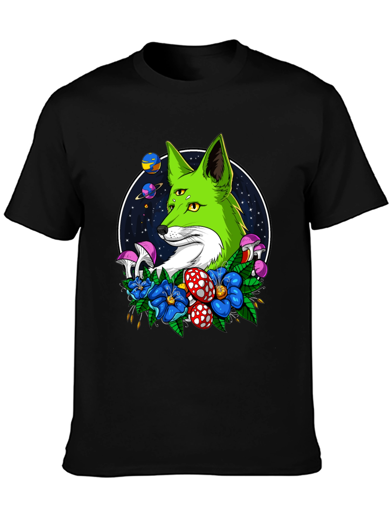 Psychedelic Fox T-Shirt - 3-Eyed Design