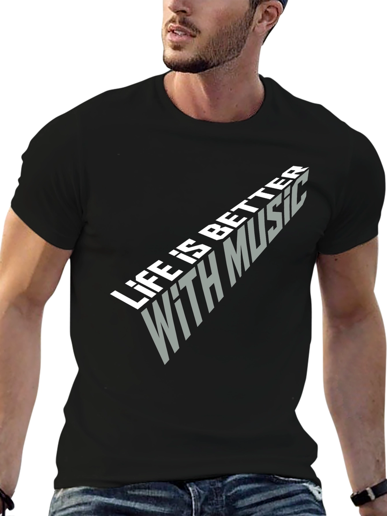 Life is Better with Music Black T-Shirt