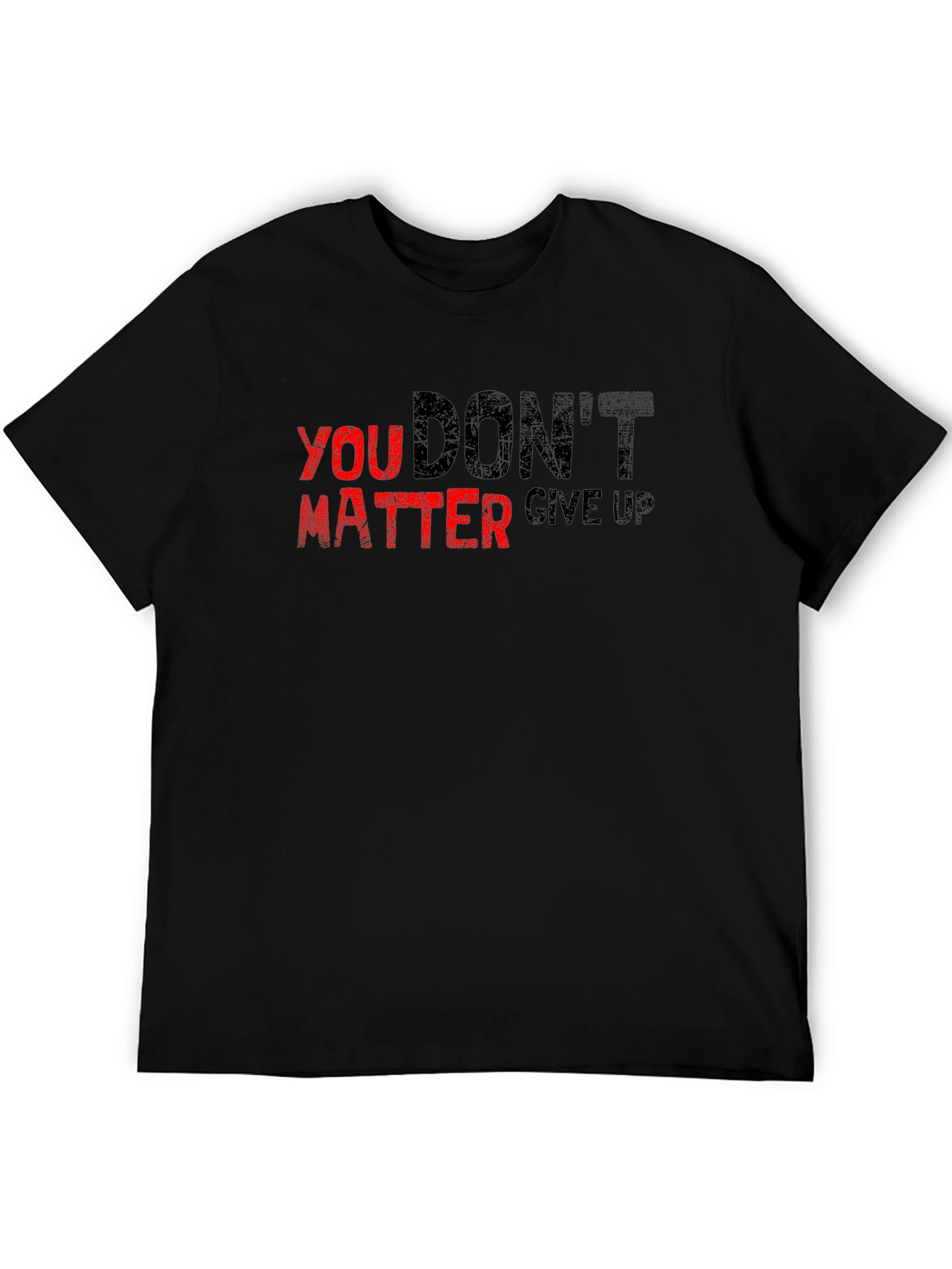 Motivational T-Shirt - Dont Give Up - Black