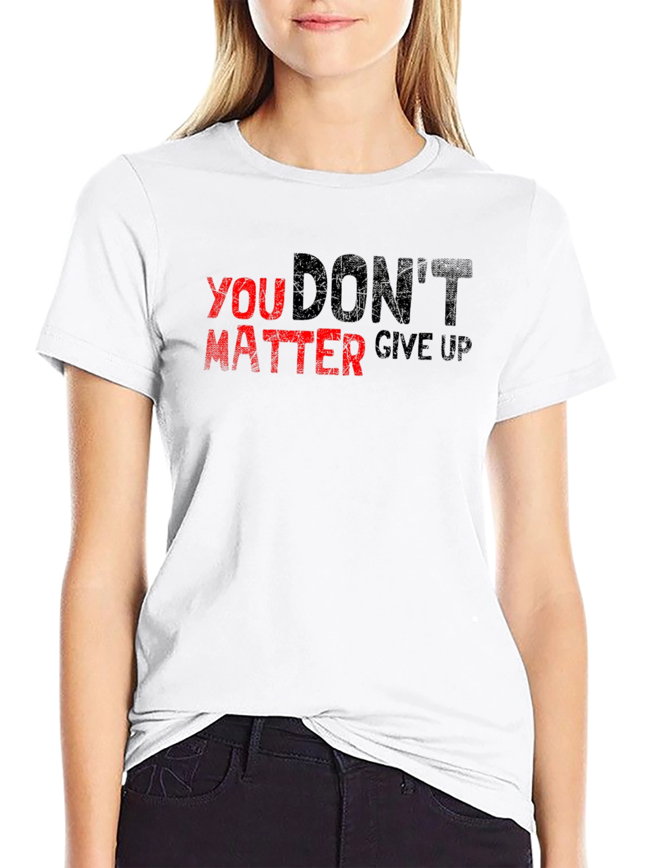 Motivational T-Shirt - Dont Give Up - Black